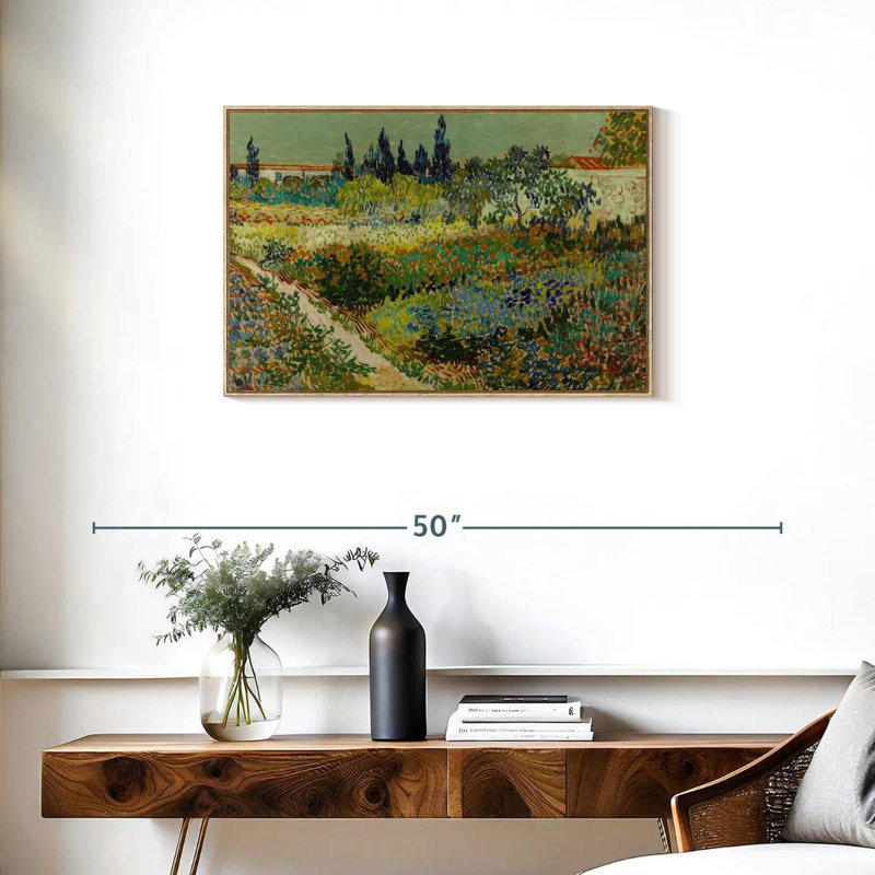 Jardin à Arles, Cadre flottant en bois naturel, 31 po x 21 po