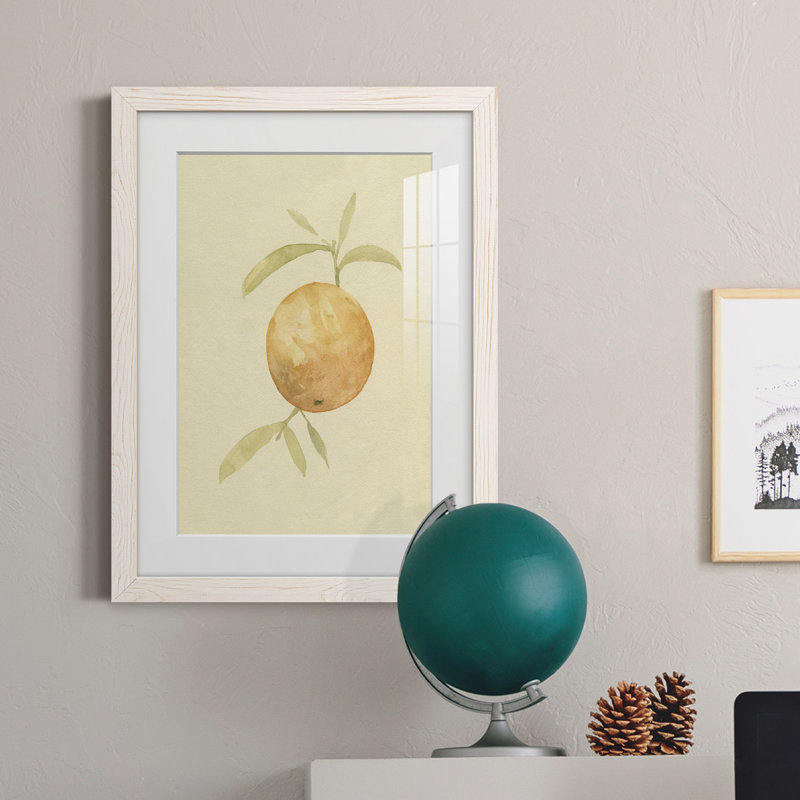 Mat encadré de qualité supérieure Dappled Oranges III - prêt à être suspendu, H 38 po x l 28 po x P 1 po, Blanc
