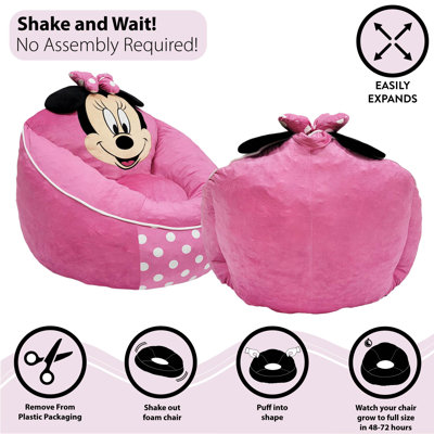Disney Minnie Mouse Kids Foam Filled Bean Bag Chair, Decorative Lounge Chair for Kids by Wrought Studio