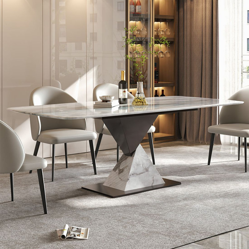 Rectangular marble dining table