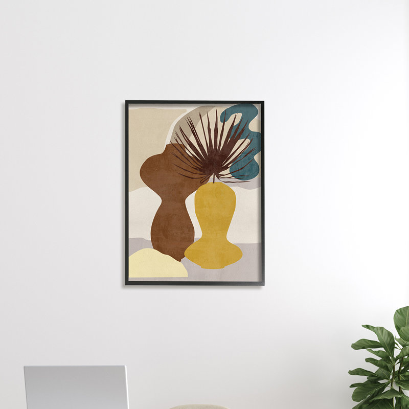 Vases Groovy, Giclée encadrée blanc bord de mer, H 14 po x l 11 po