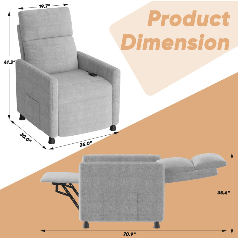 Fauteuil inclinable électrique (Gary), Bleu