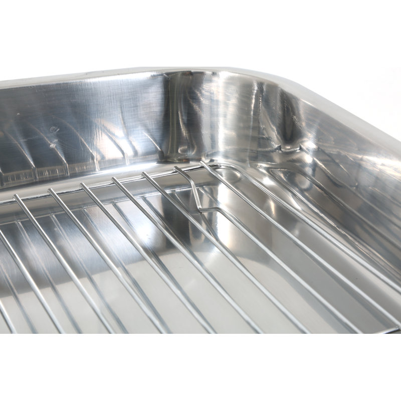 Stainless Steel 4-Piece Lasagna and Roasting Pan Set with Handles