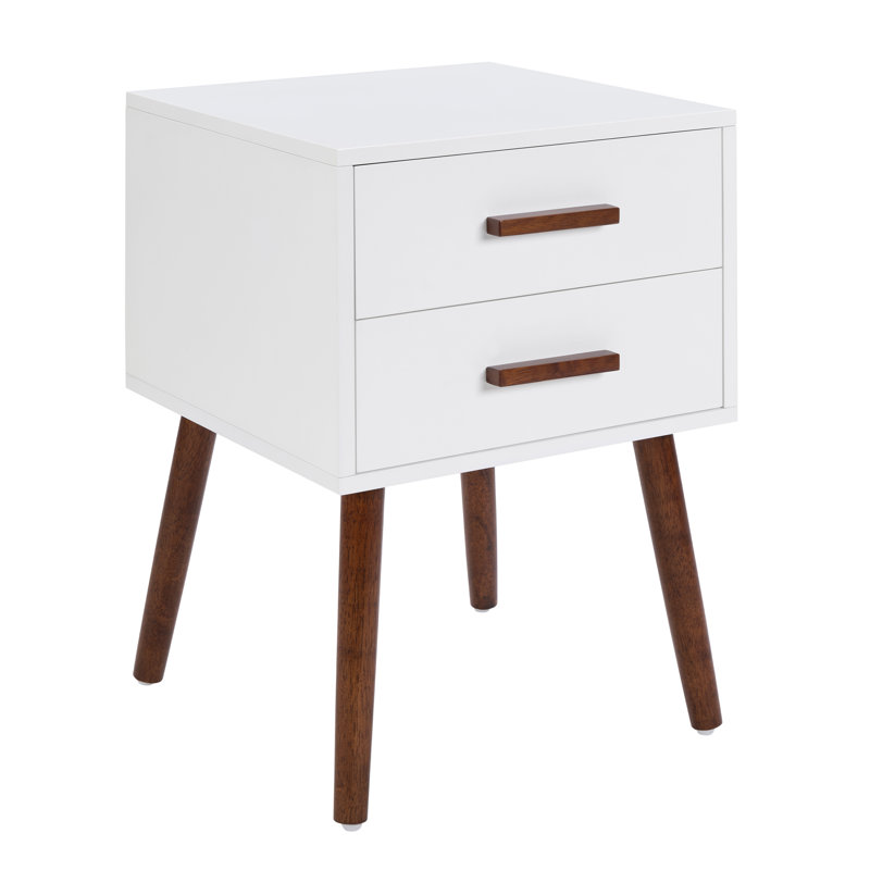 Atravion 2 - Drawer End Table, White Top/Espresso Base