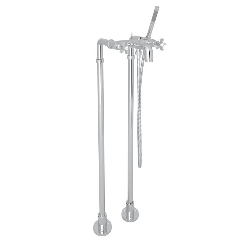 San Giovanni™ Floor Mounted Tub Filler, Polished Chrome, Level