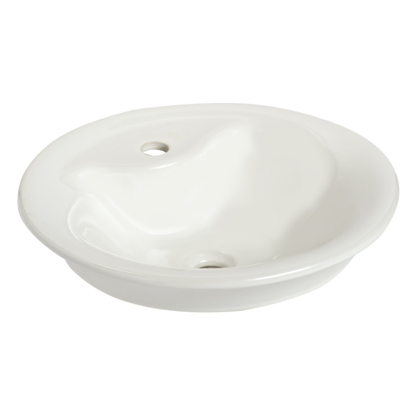 Lavabo de salle de bain à bateau circulaire en porcelaine vitreuse Luna