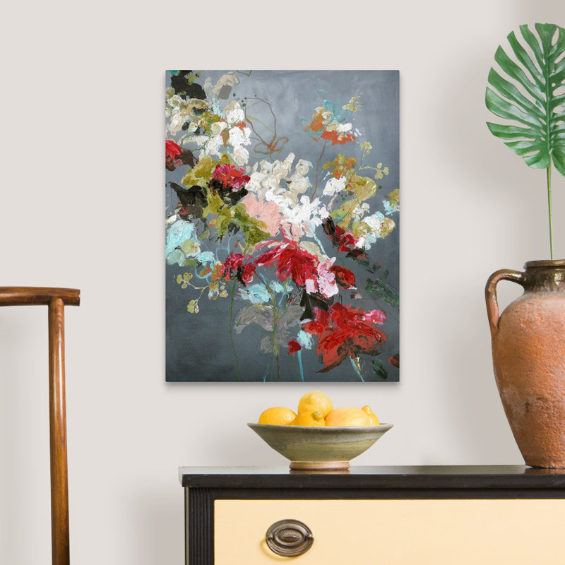 Abstrait floral 2 - reproduction d'art, Toile tendue, H 24 po x l 18 po x 1,25 po