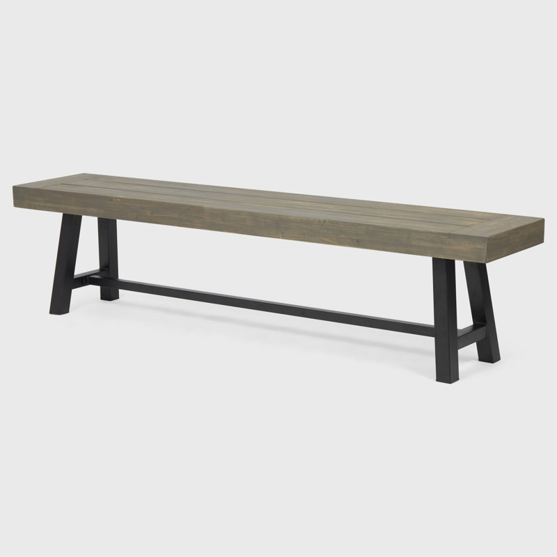 Banc en bois au fini gris pour l'extérieur - Ajoutez de l'élégance à votre patio