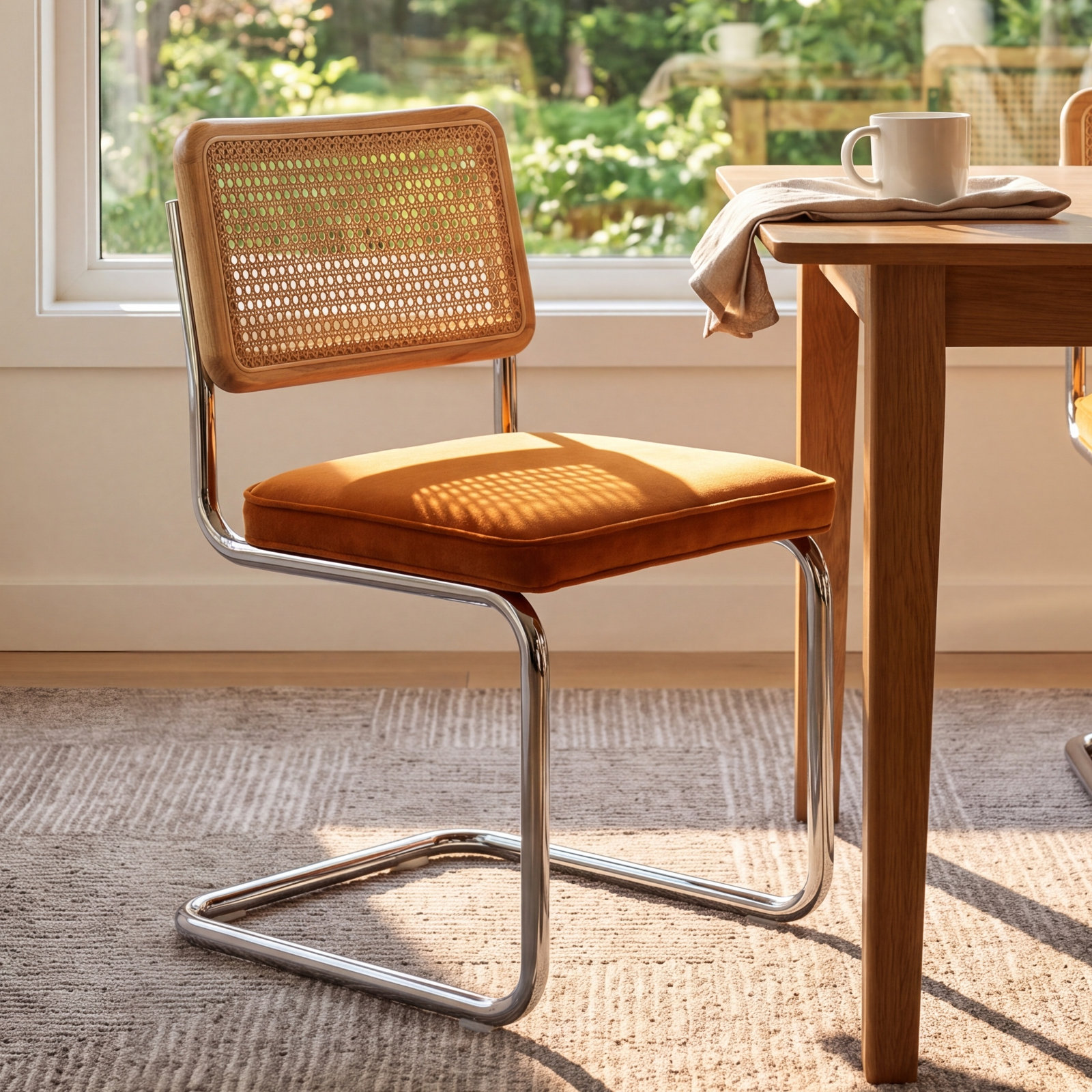Walsh Velvet Dining Chair, Cognac