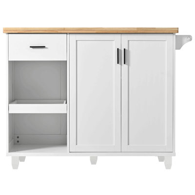 Kitchen Island With Foldable Counter Top, Kitchen Storage Cart With Slide-Out Shelf, Towel Rack And Drawer, Rolling Kitchen Cart On Wheels, For Kitche