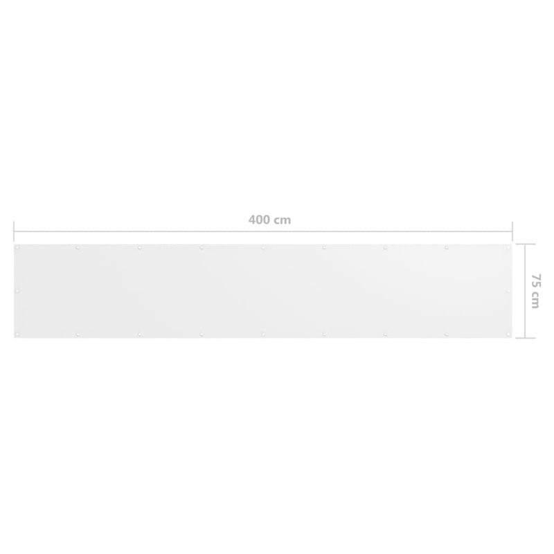 Findikzade 0.75m x 4m Rectangular Shade Sail, White