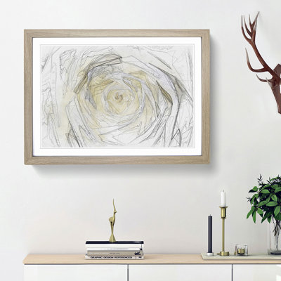 Crisp White Rose in Abstract - Picture Frame Graphic Art Print