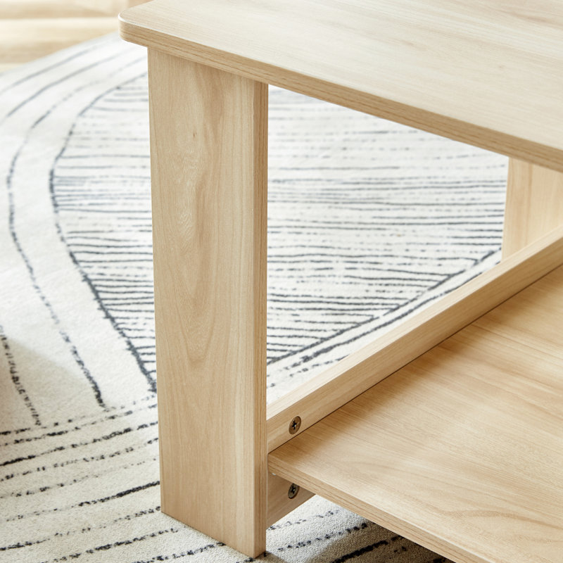 Table basse Bonni, H 16,5 po x L 43,3 po x l 21,6 po, Bois clair