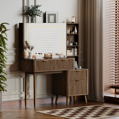 Modern Makeup Vanity Desk With Led Mirror