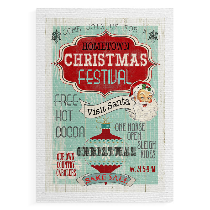 Bright Christmas Festival - Impression sur toile seulement - NON-CADRE, H 27 po x l 18 po