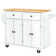 43.3'' Wide Rolling Kitchen Island with Storage and Solid Wood Top