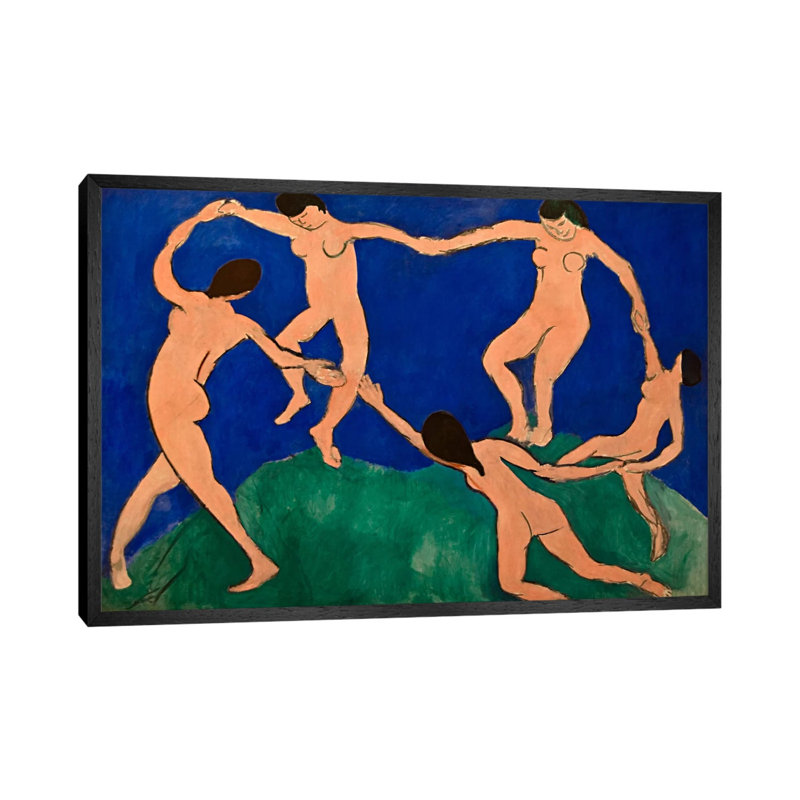 The Dance I by Henri Matisse - Floater Frame Painting on Canvas, Black