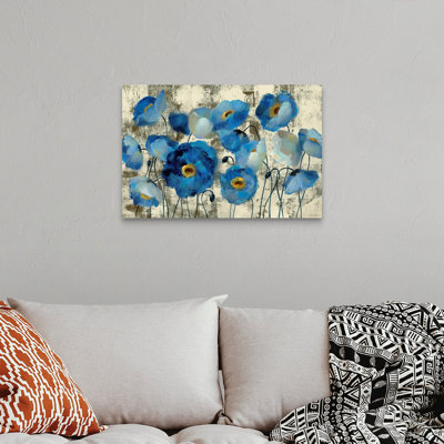 «Aquamarine Floral» par Anieyah, reproduction d'art sur toile