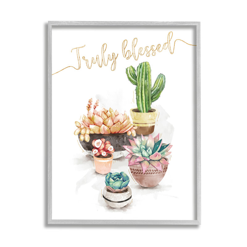 Plantes succulentes cactus chic vraiment bénies, Estampe numérique Farmhouse, H 20 po x l 16 po