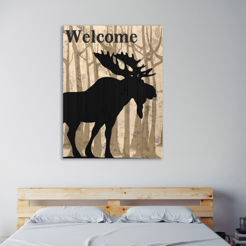 Welcome to the Lodge 1 Piece Wrapped Canvas Wall Art, 102cm H x 76cm W x 4cm D