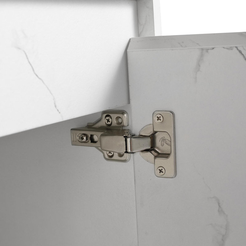 Meuble-lavabo mural 20 po avec lavabo, Blanc, Blanc