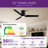 Homelover 52" Modern Flush Mount Ceiling Fan With Light, Low Profile DC Reversible Ceiling Fan, Dual‑Sided Blades, 3Cct Dimmable Reversible Dc Motor Timer Memory-111378503
