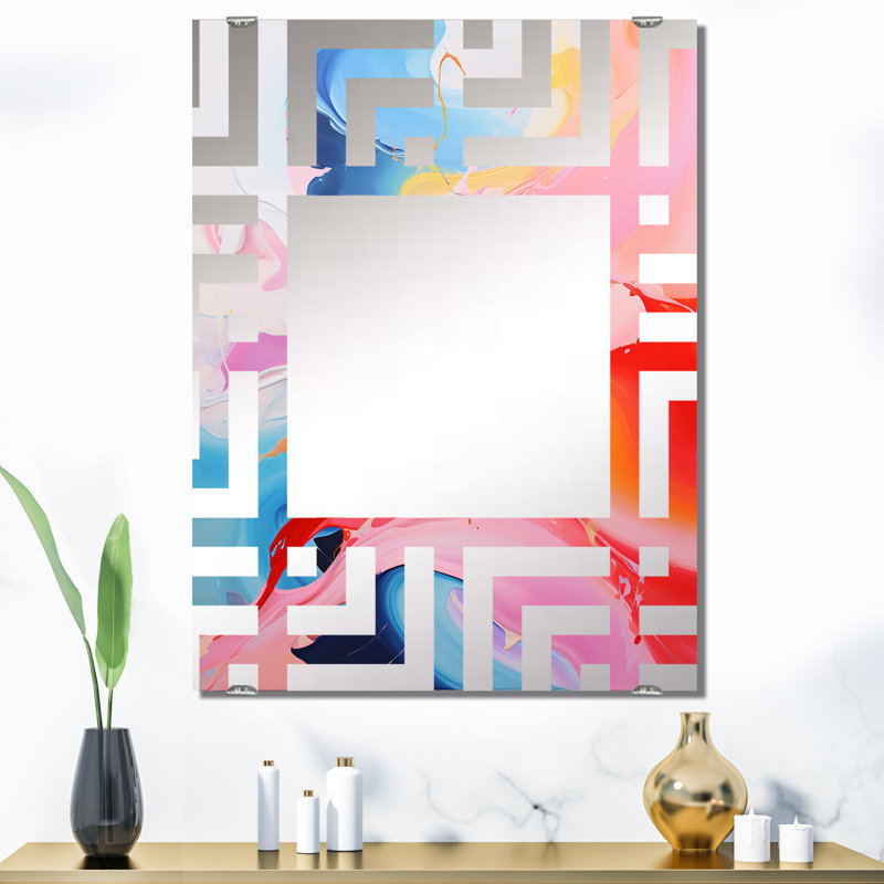 Cipolla - Miroir mural abstrait à encre liquide, 40 po x 30 po