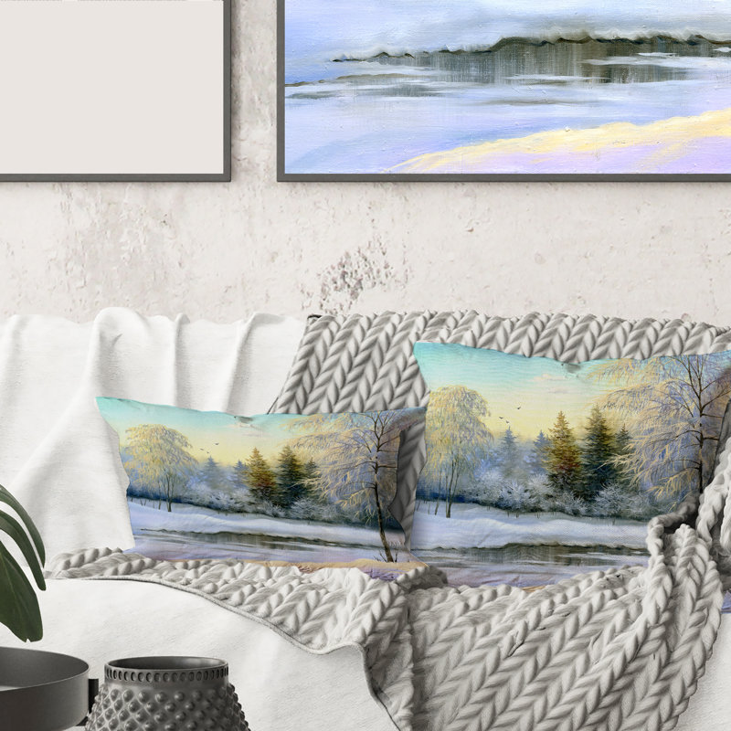 Housse et insert de coussin rectangulaire Trees in Beautiful Landscape