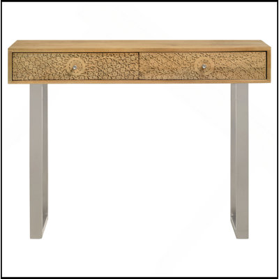 Harmony Natural And Silver 2-Drawer Console Table