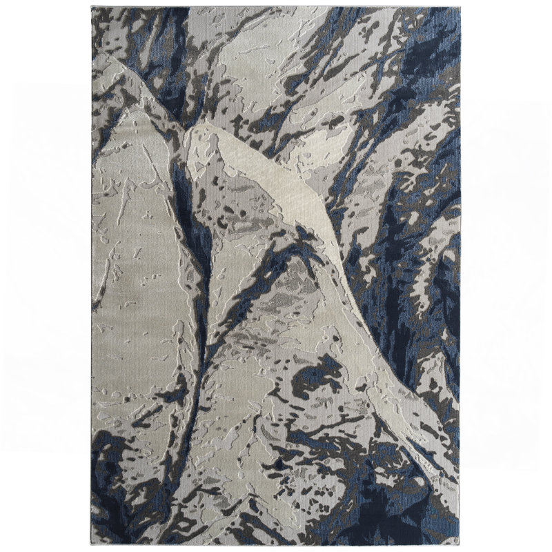 Casual, Contemporary, Modern, Abstract, Textured, High-Low Cut Pile 9'3" X 12' Rectangle Area Rug