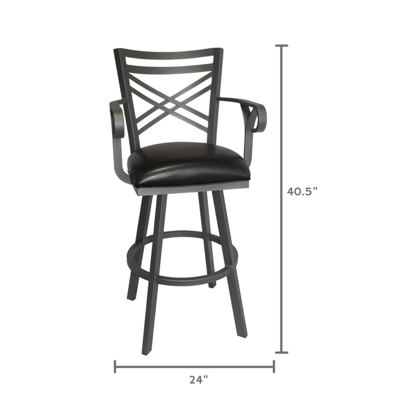 Acker Swivel Upholstered Counter Stool with Metal Frame, Counter Stool (26" Seat Height)