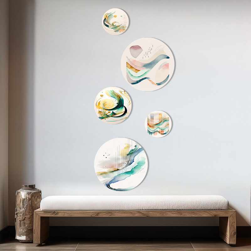 Décoration murale vibrante en aquarelle mouvement III - vagues modernes