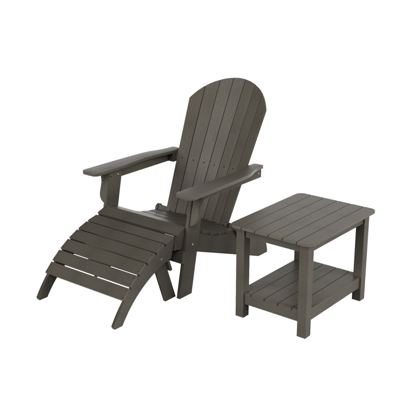 Arrlo Foldable Outdoor Adirondack Chair, Charcoal Gray