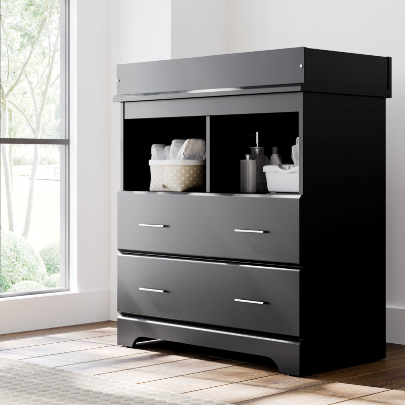 Brookside 2-Drawer Changing Table Dresser, Black