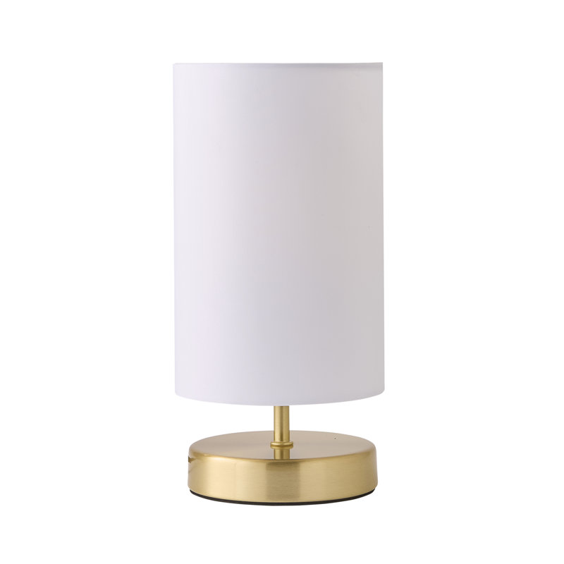 Romica Metal Table Lamp, Brushed Gold, Yes, White
