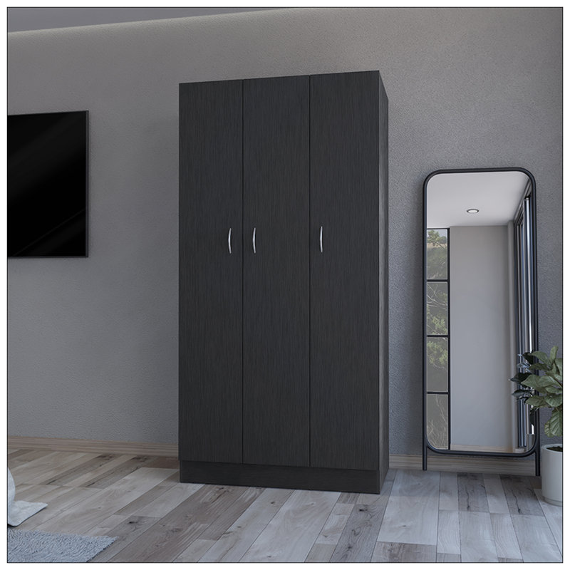 Garde-robe Erie, chambre à coucher, noir, Noir