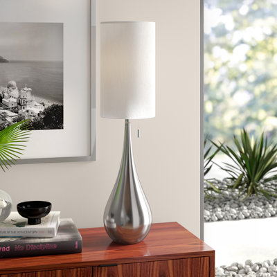 Lampe de table en acier brossé 34 po Runell