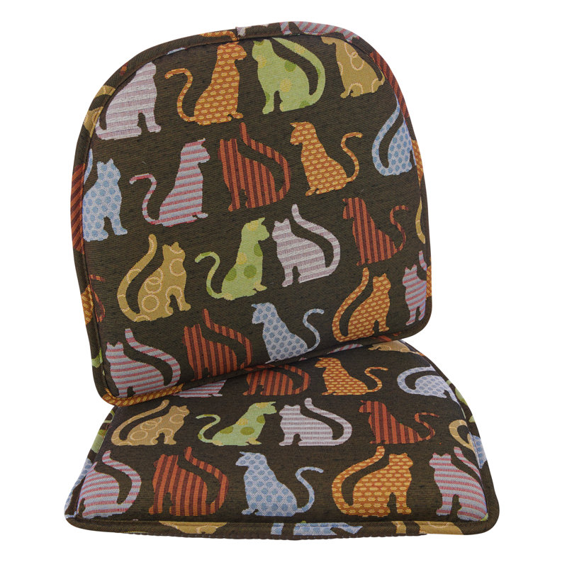 Coussin de siège 2 pièces Gracie Oaks, Chats