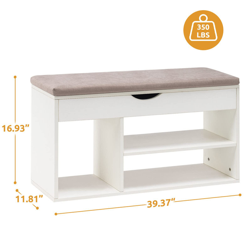 Shoe Storage Bench, White