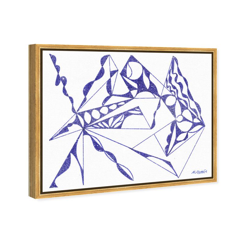 Manuel Roman - Blue Quartz Print by Oliver Gal, 31"H x 37"W, Gold Floater Frame