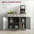 Sideboard, Modern Distressed Gray Storage Cabinet w/ Solid Rubber Wood Top &amp; 3 Drawers | Engineered Wood | Adjustable Shelf