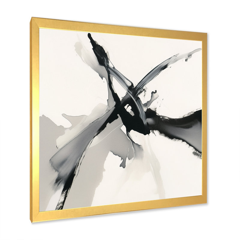 «Abstract Neutral VI» sur toile, Cadre doré à une seule photo, H 44 po x l 34 po x P 1,5 po