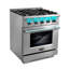 Cosmo 30 po. Collection Vista 4,3 pieds cubes Cuisinière à gaz, 4 brûleurs, four à convection, panneau lumineux DEL, en acier inoxydable moderne