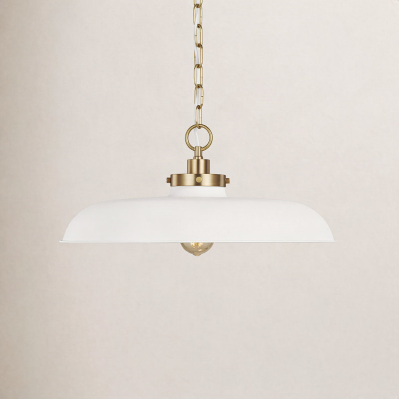 Tateos 1 - Light Dome Pendant, Matte White, Burnished Brass