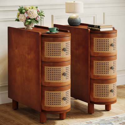 Cierah 2PCS Solid Wood End Table