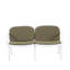 Luna Outdoor Patio PP Loveseat, White Frame With Green Cushion-1667621688-1667621689