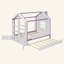 Structure de lit House avec lit gigogne escamotable, tablettes de rangement à queue et lumières DEL blanc froid-133671905-133671906