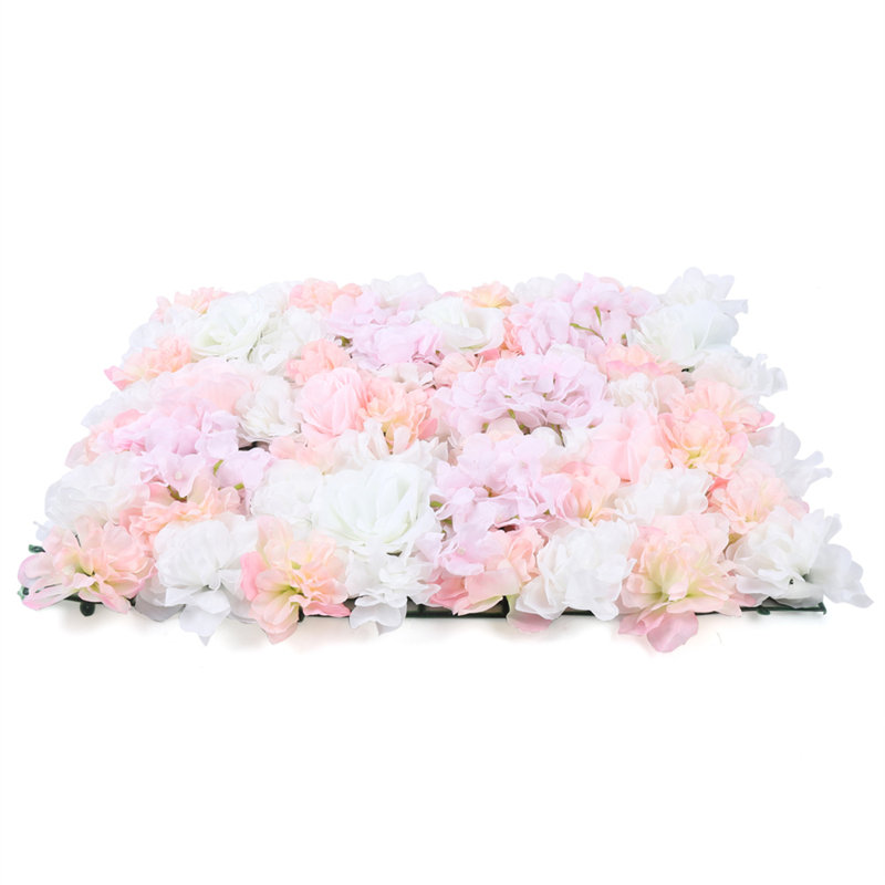 Artificial Flower Wall Panel, Pink/White/Orange