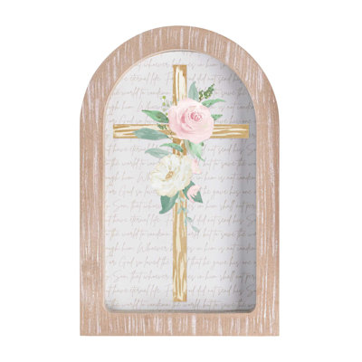Framed Arch Cross John 3:16 White 7x11