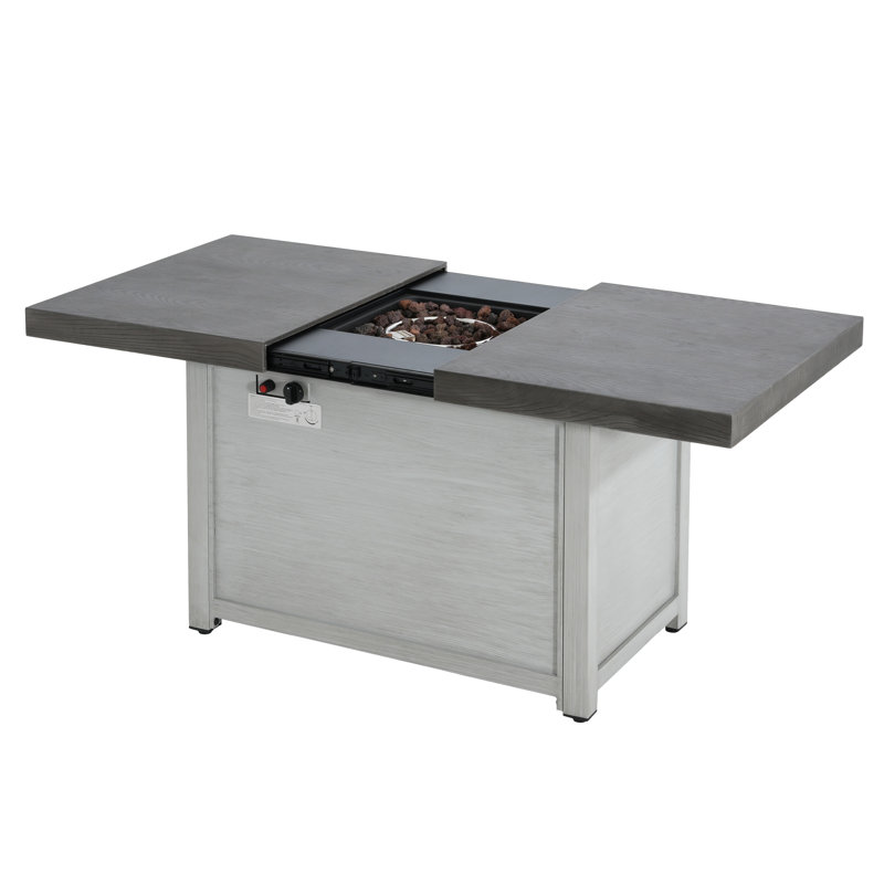 Table de foyer d'extérieur extensible en aluminium Chimkasi 50 000 BTU